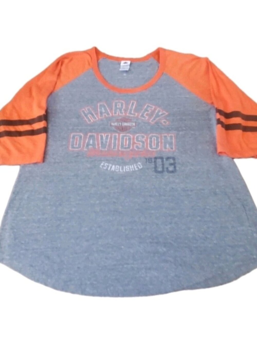Gray and Orange 3/4 Sleeve Tee Womens Size 2XL